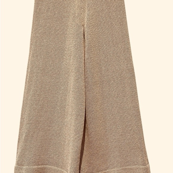 ZARA NWT Knit Wide Leg Pants Tan Camel Neutral Color Wide Hem Size Small - Picture 2 of 8